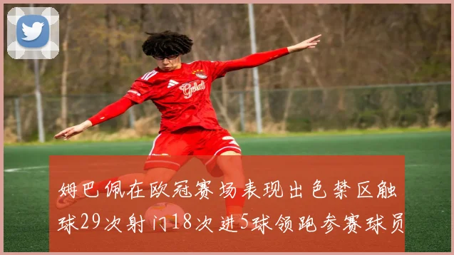 姆巴佩在欧冠赛场表现出色禁区触球29次射门18次进5球领跑参赛球员